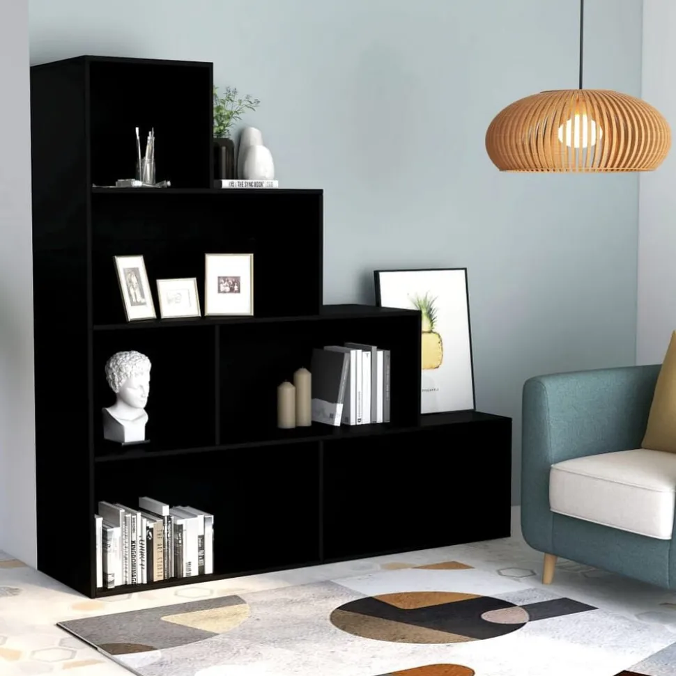 vidaXL Boekenkast/kamerscherm 155x24x160 cm bewerkt hout zwart