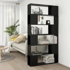 vidaXL Boekenkast/kamerscherm 100x24x188 cm zwart