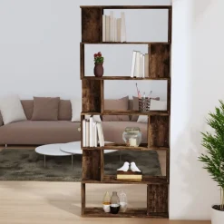 vidaXL Boekenkast/kamerscherm 80x24x192 cm bewerkt hout gerookt eiken
