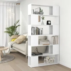vidaXL Boekenkast/kamerscherm 100x24x188 cm wit