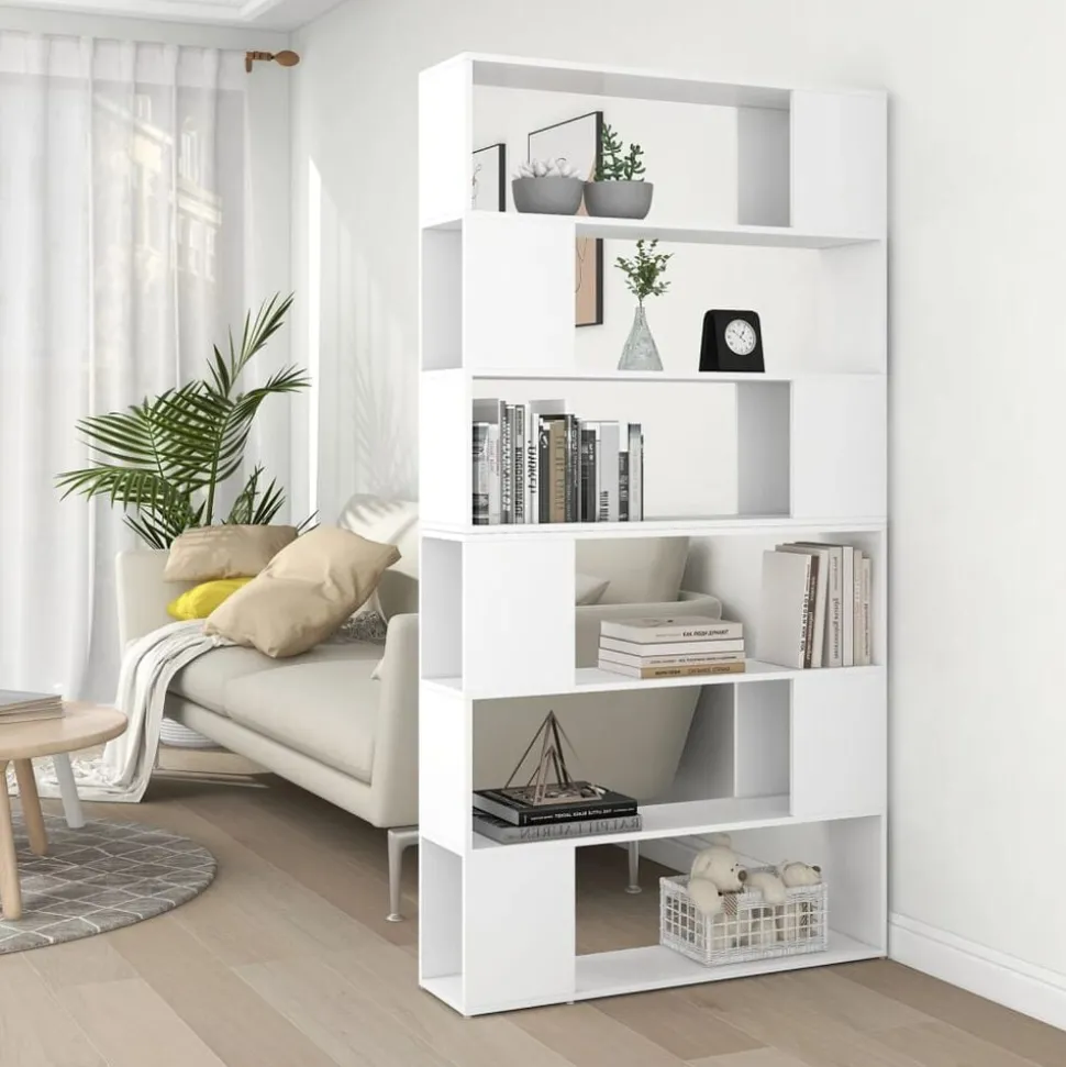 vidaXL Boekenkast/kamerscherm 100x24x188 cm wit