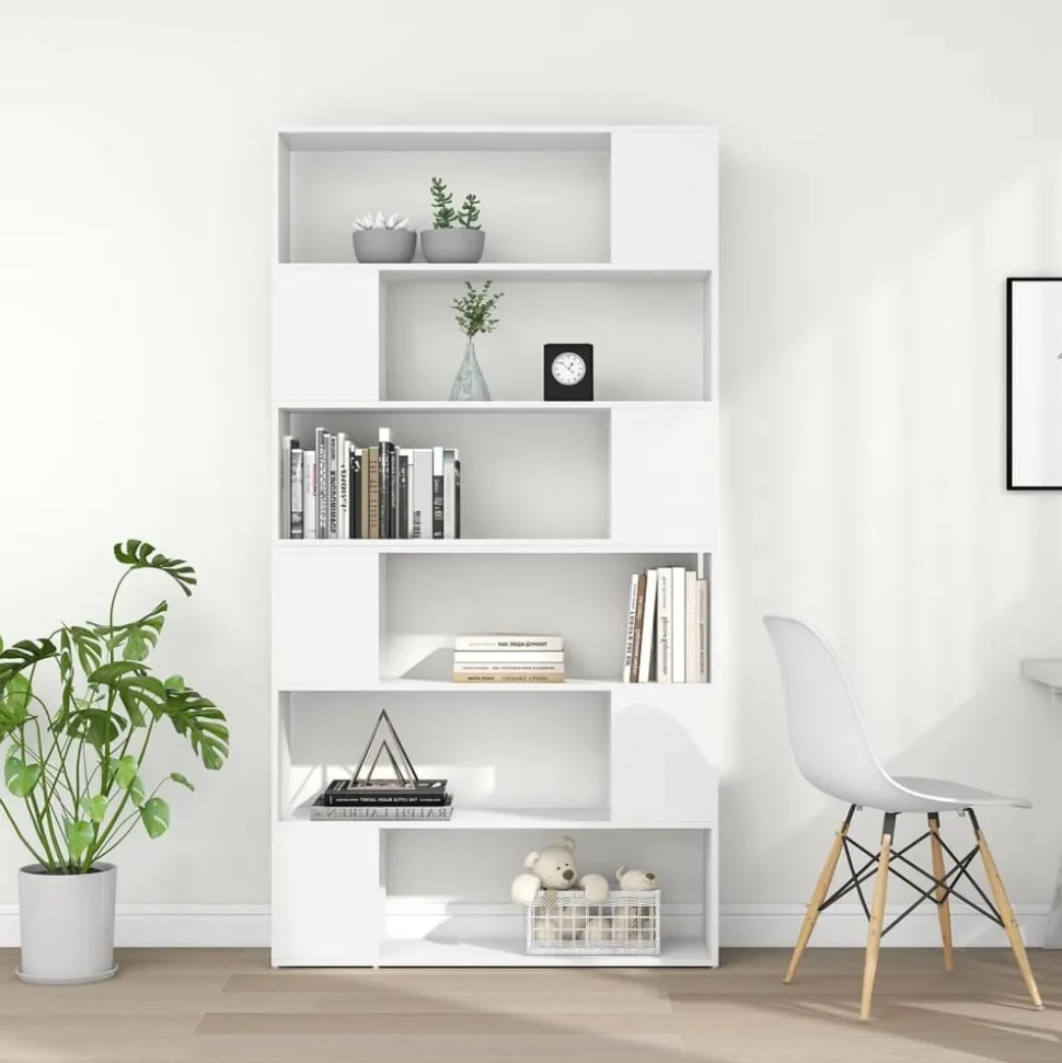 vidaXL Boekenkast/kamerscherm 100x24x188 cm wit