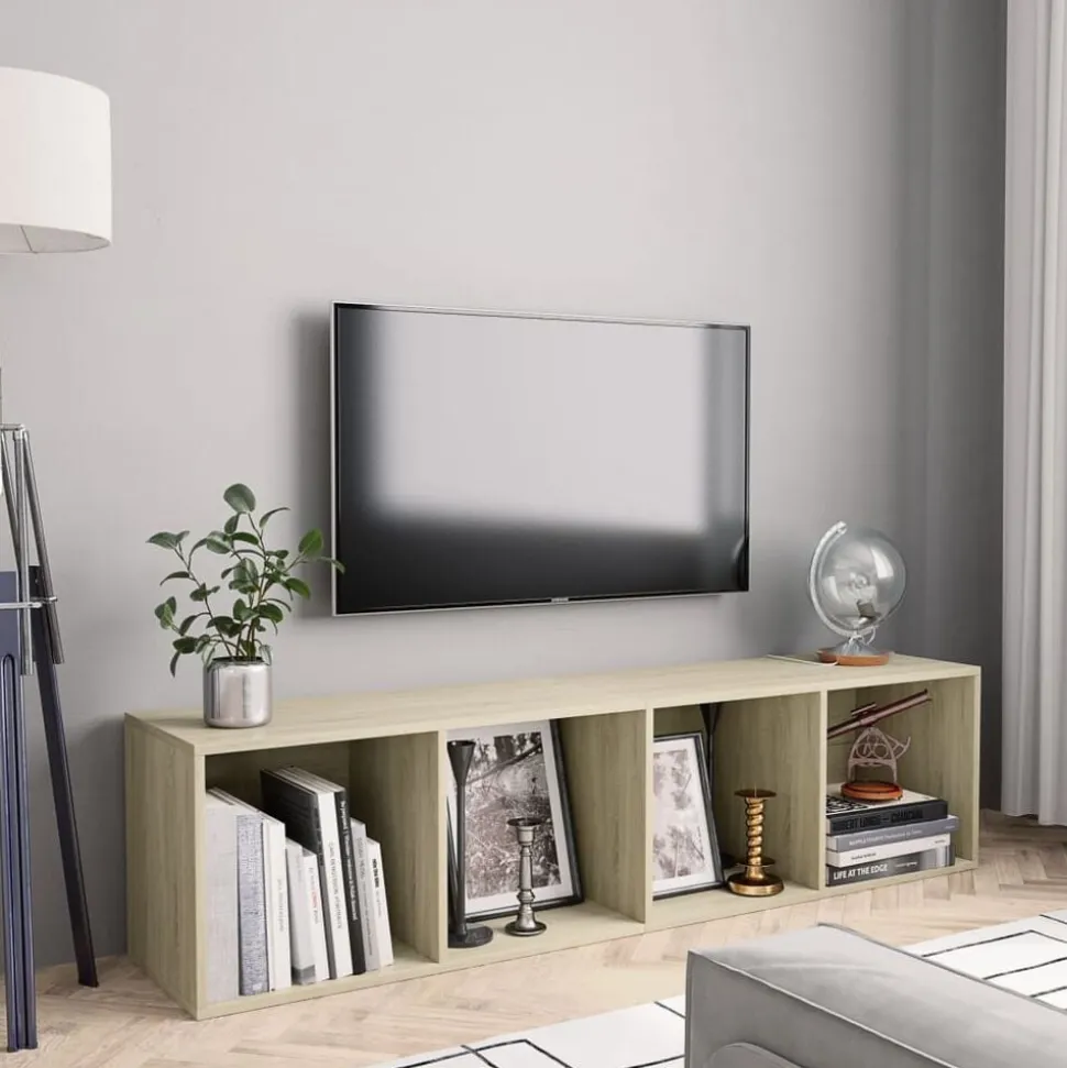 vidaXL Boekenkast/tv-meubel 143x30x36 cm sonoma eikenkleurig
