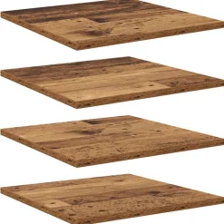 vidaXL Boekenplank Bord 4 pcs Bruin 40 x 40 x 1,5 cm Bewerkt hout