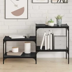 vidaXL Boekenplank Bord 4 pcs Zwart 60 x 40 x 1,5 cm Bewerkt hout