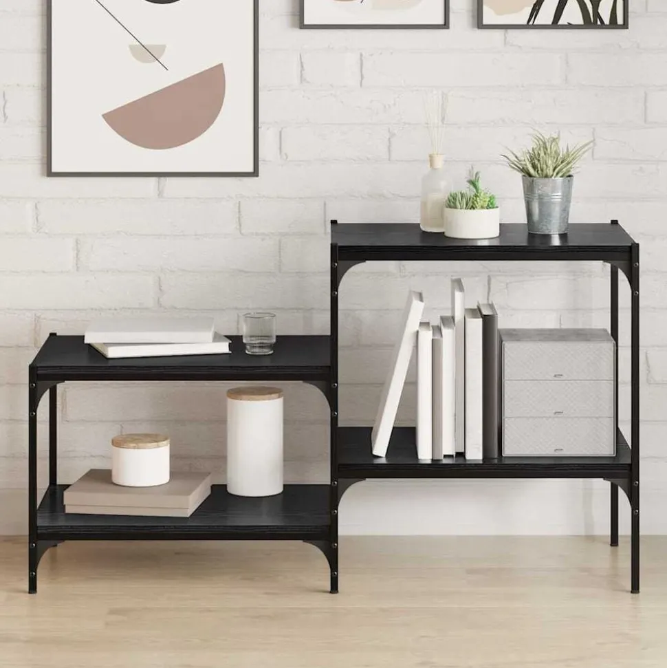 vidaXL Boekenplank Bord 4 pcs Zwart 60 x 40 x 1,5 cm Bewerkt hout