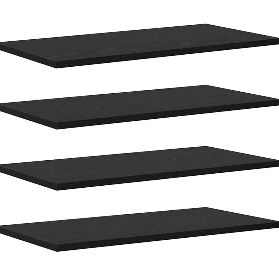 vidaXL Boekenplank Bord 4 pcs Zwart 60 x 30 x 1,5 cm Bewerkt hout