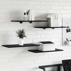 vidaXL Boekenplank Bord 4 pcs Zwart 60 x 30 x 1,5 cm Bewerkt hout