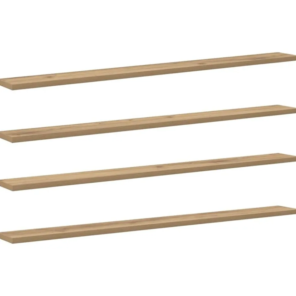 vidaXL Boekenplank Bord 4 pcs Bruin 100 x 10 x 1,5 cm Bewerkt hout
