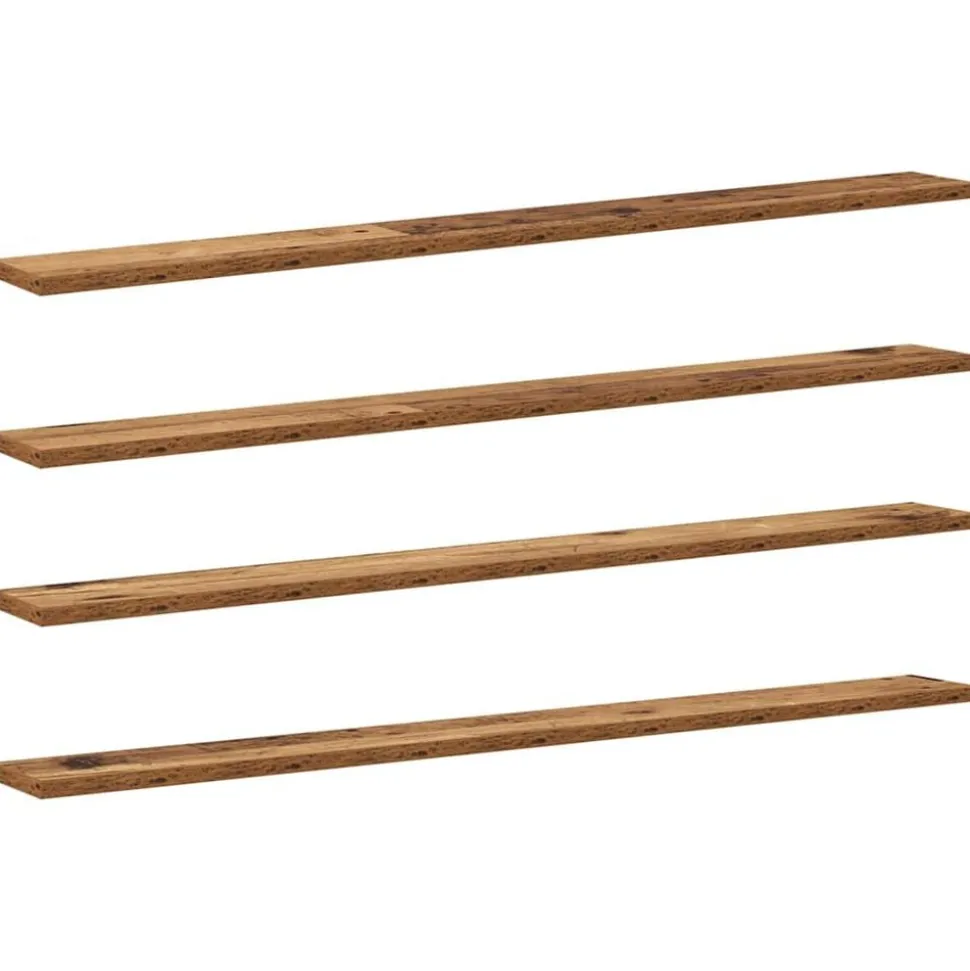 vidaXL Boekenplank Bord 4 pcs Bruin 100 x 10 x 1,5 cm Bewerkt hout