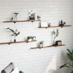 vidaXL Boekenplank Bord 4 pcs Bruin 100 x 10 x 1,5 cm Bewerkt hout