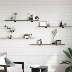 vidaXL Boekenplank Bord 4 pcs Bruin 100 x 10 x 1,5 cm Bewerkt hout
