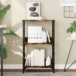 vidaXL Boekenrek 50x33x82 cm bewerkt hout gerookt eikenkleurig