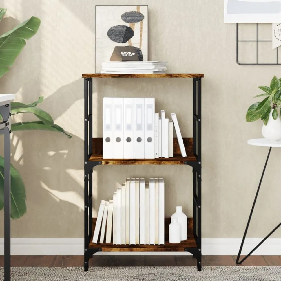 vidaXL Boekenrek 50x33x82 cm bewerkt hout gerookt eikenkleurig