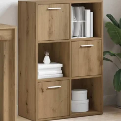 vidaXL Boekenrek 60,5x30x90 cm bewerkt hout artisanaal eikenkleurig