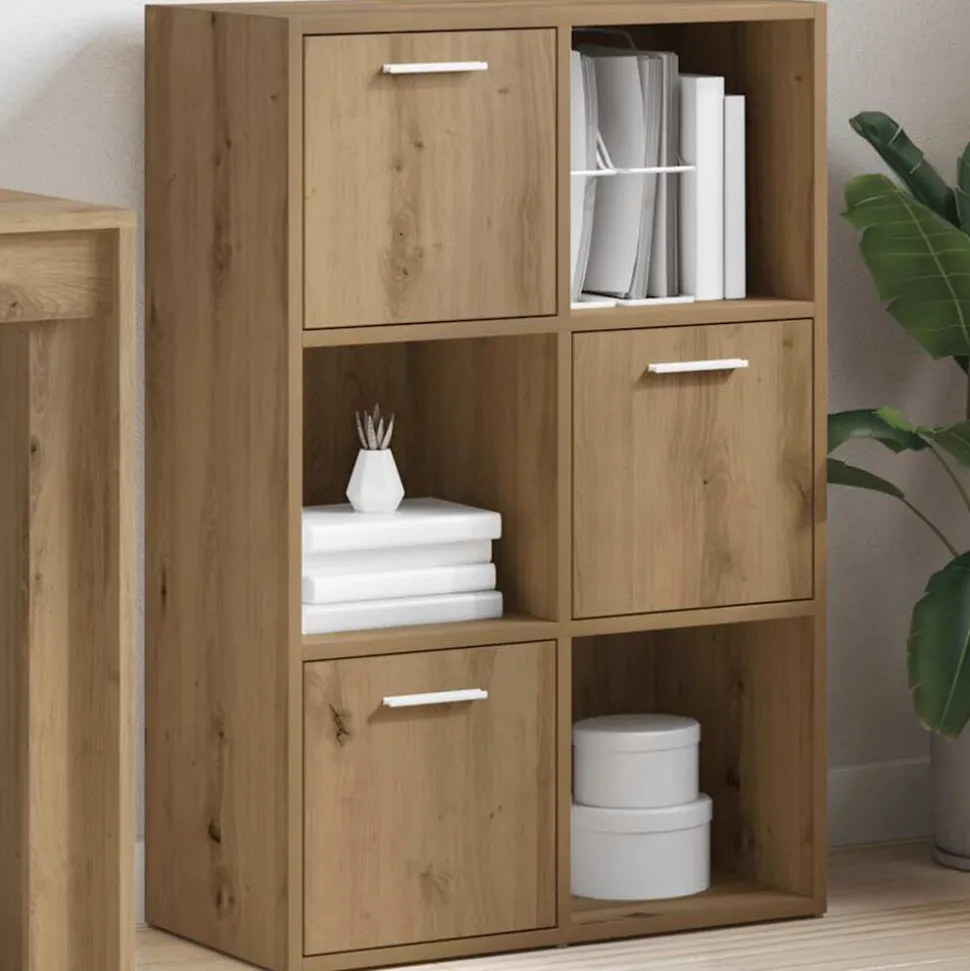 vidaXL Boekenrek 60,5x30x90 cm bewerkt hout artisanaal eikenkleurig