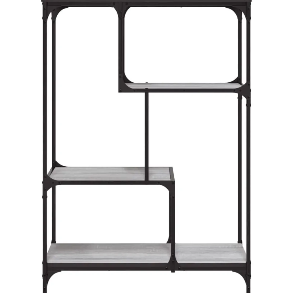 vidaXL Boekenrek 81x36x115 cm bewerkt hout en staal grijs sonoma