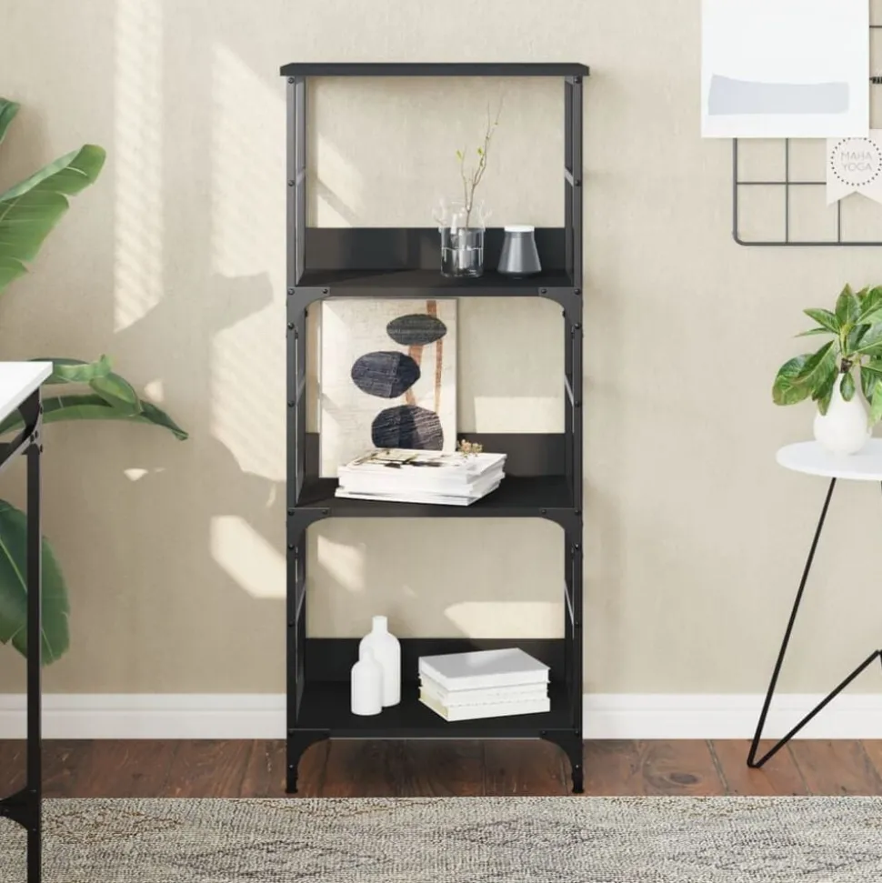 vidaXL Boekenrek 50x33x117,5 cm bewerkt hout zwart