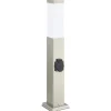 vidaXL Bolderarmatuur met stopcontact 50 cm RVS IP44