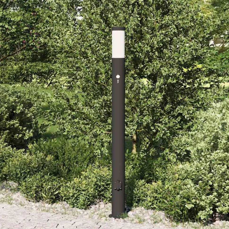 vidaXL Bolderarmatuur met sensor en stopcontact 110 cm roestvrij staal IP44
