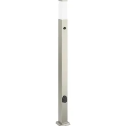 vidaXL Bolderarmatuur met sensor en stopcontact 110 cm roestvrij staal IP44