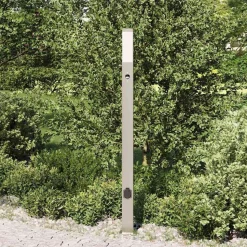 vidaXL Bolderarmatuur met sensor en stopcontact 110 cm roestvrij staal IP44