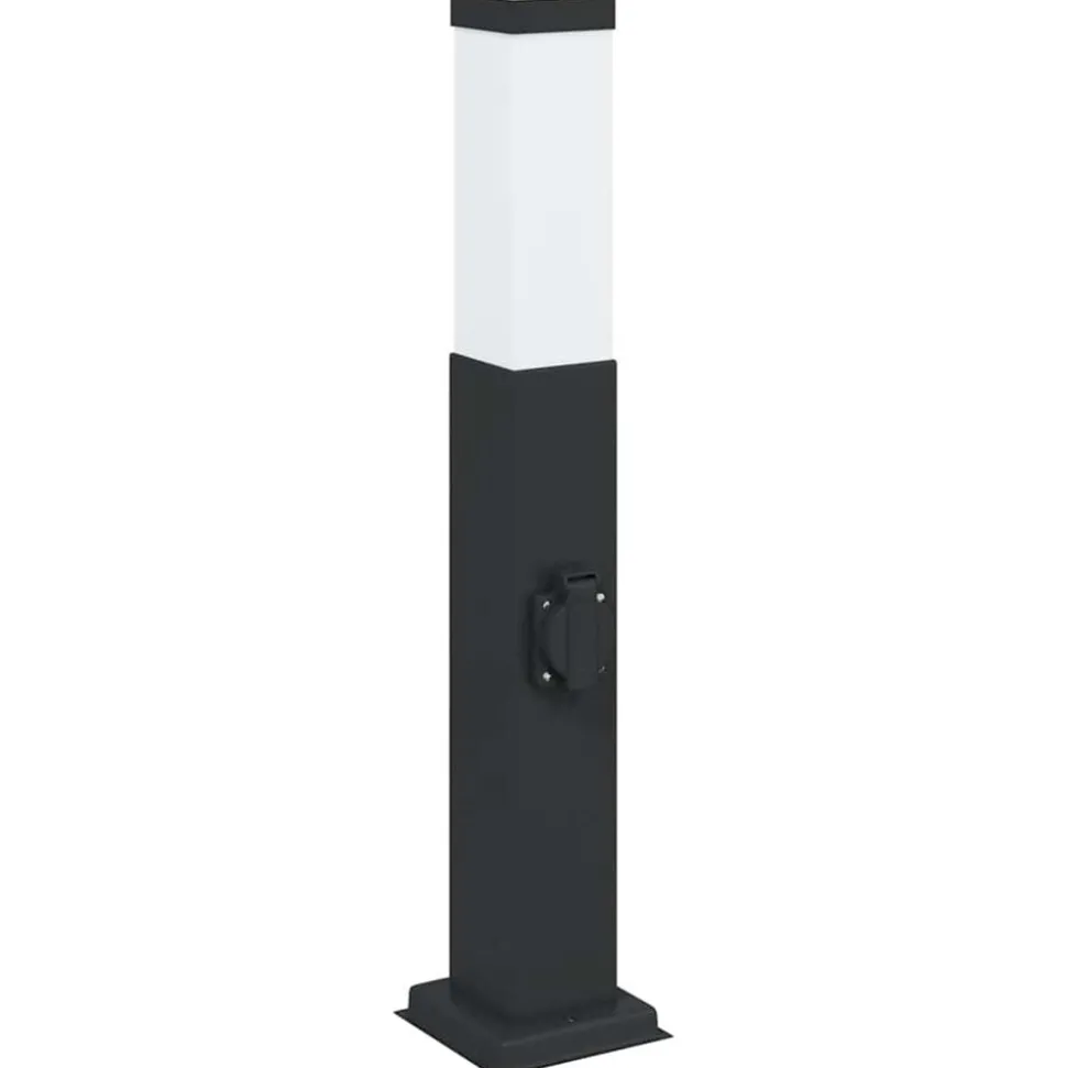 vidaXL Bolderarmatuur met stopcontact 50 cm Zwart IP44