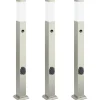 vidaXL Bolderverlichting met sensor en stopcontact 3 stuks 80 cm roestvrij staal IP44
