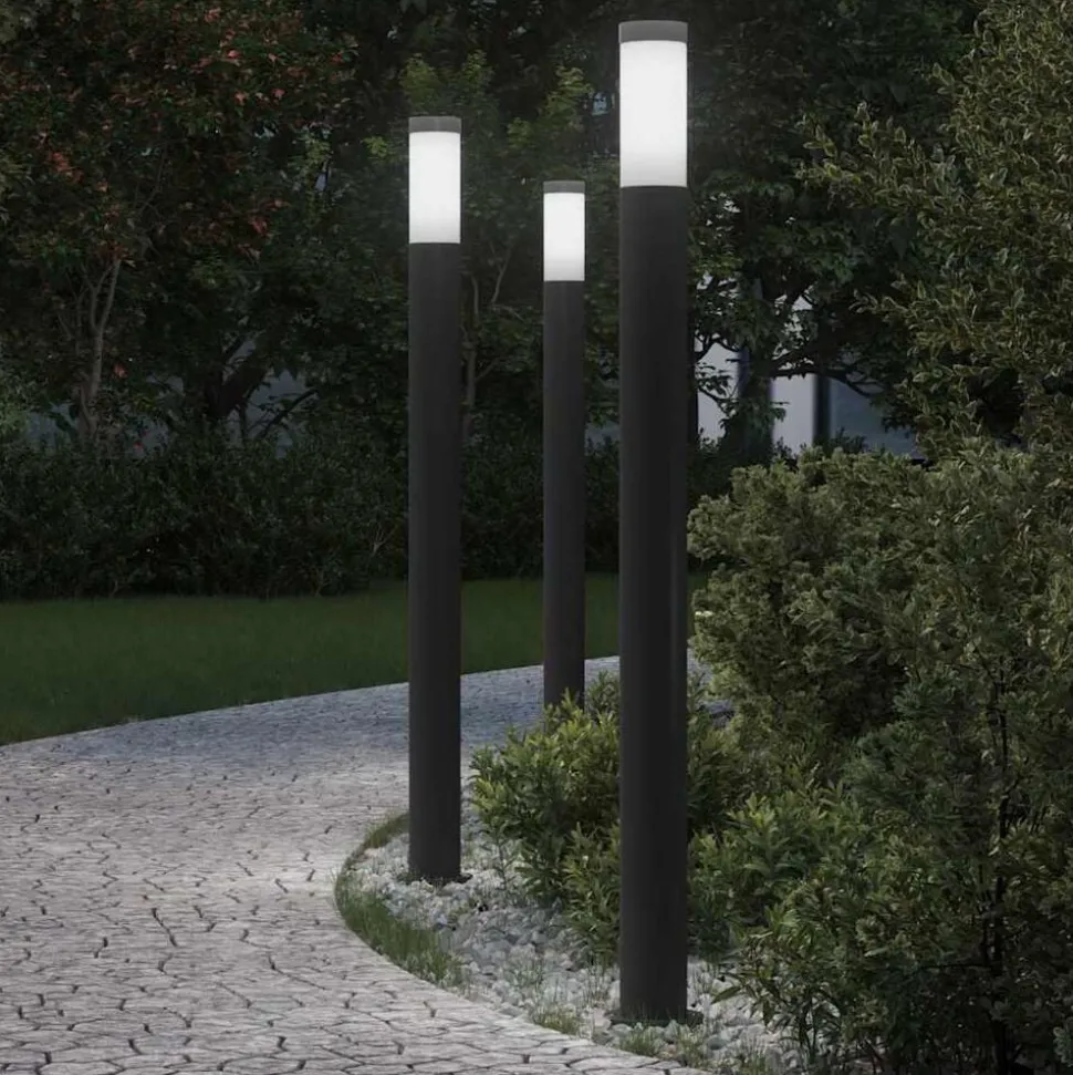 vidaXL Bolderverlichting 3 stuks 110 cm RVS IP44