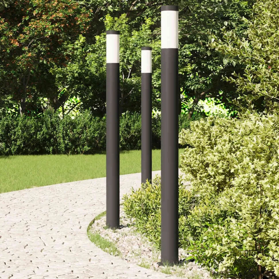 vidaXL Bolderverlichting 3 stuks 110 cm RVS IP44