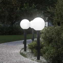 vidaXL Bolderverlichting met sensor en stopcontact 3 stuks 80 cm zwart IP44