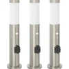 vidaXL Bolderverlichting met sensor en stopcontact 3 stuks 50 cm roestvrij staal IP44