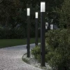 vidaXL Bolderverlichting met sensor en stopcontact 3 stuks 110 cm zwart IP44