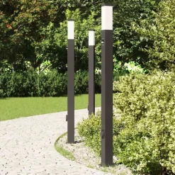 vidaXL Bolderverlichting met sensor en stopcontact 3 stuks 110 cm zwart IP44