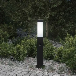 vidaXL Bolderverlichting met sensor 50 cm zwart IP44