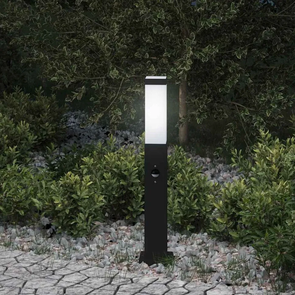 vidaXL Bolderverlichting met sensor 50 cm zwart IP44