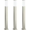 vidaXL Bolderverlichting 3 stuks 80 cm RVS IP44