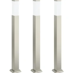 vidaXL Bolderverlichting 3 stuks 80 cm RVS IP44