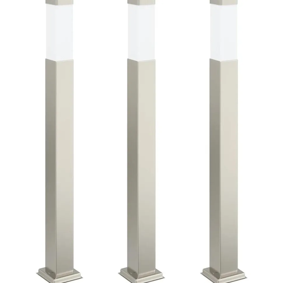 vidaXL Bolderverlichting 3 stuks 80 cm RVS IP44
