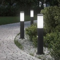 vidaXL Bolderverlichting met sensor 3 stuks 50 cm RVS IP44