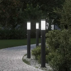 vidaXL Bolderverlichting met sensor 3 stuks 80 cm RVS IP44