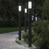 vidaXL Bolderverlichting met sensor en stopcontact 3 stuks 110 cm roestvrij staal IP44