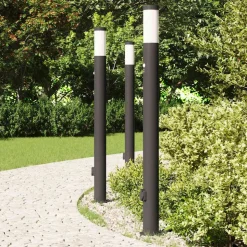 vidaXL Bolderverlichting met sensor en stopcontact 3 stuks 110 cm roestvrij staal IP44