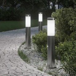 vidaXL Bolderverlichting met sensor 3 stuks 50 cm RVS IP44
