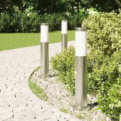 vidaXL Bolderverlichting met sensor 3 stuks 50 cm RVS IP44