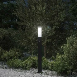 vidaXL Bolderverlichting met sensor 80 cm zwart IP44