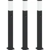 vidaXL Bolderverlichting met sensor 3 stuks 80 cm Zwart IP44