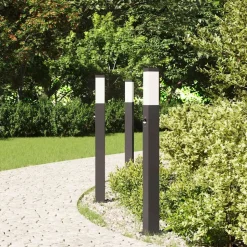 vidaXL Bolderverlichting met sensor 3 stuks 80 cm Zwart IP44