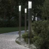 vidaXL Bolderverlichting met sensor en stopcontact 3 stuks 110 cm roestvrij staal IP44