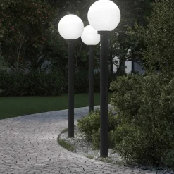 vidaXL Bolderverlichting met sensor 3 stuks 120 cm Zwart IP44